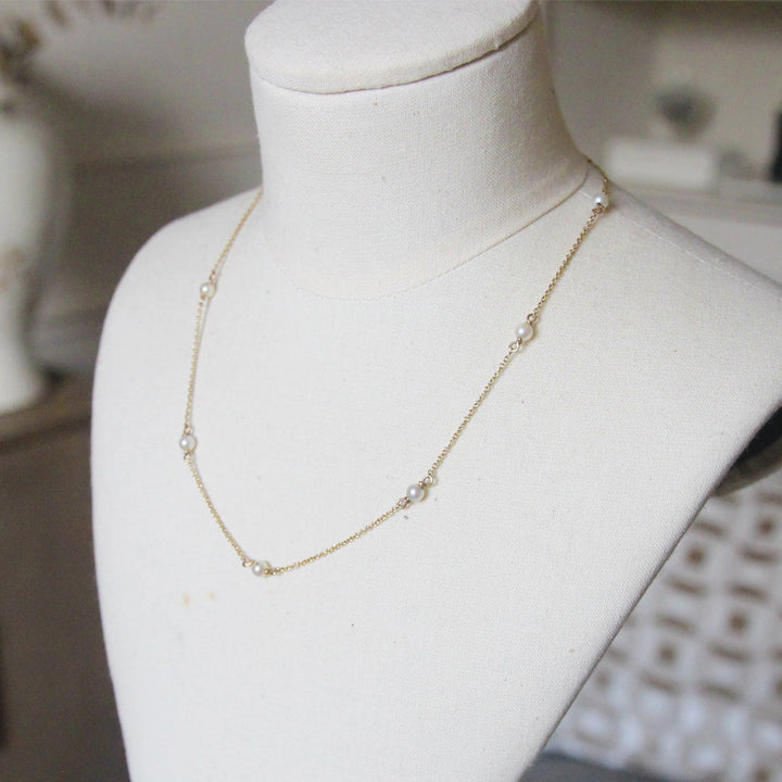 Vintage Pearl Chain Necklace