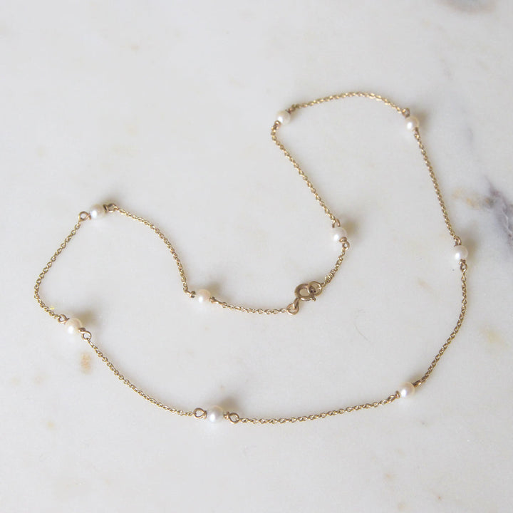 Vintage Pearl Chain Necklace
