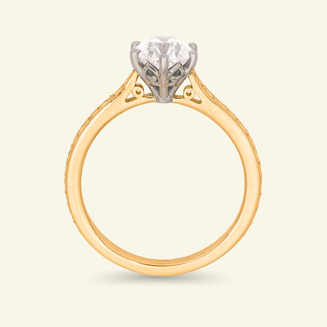 The Orange Blossom Engagement Ring - 1.05 Carat Old European Cut Celeste Diamond®