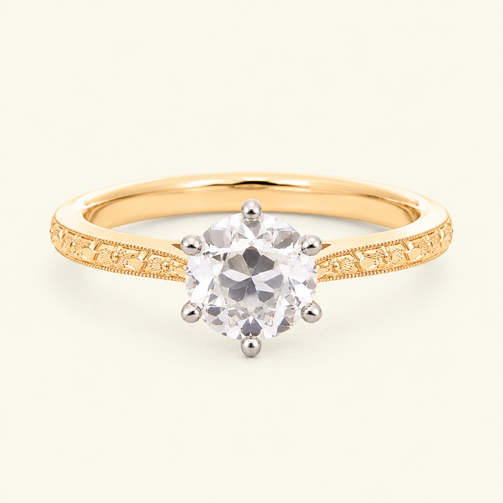 The Orange Blossom Engagement Ring - 1.05 Carat Old European Cut Celeste Diamond®