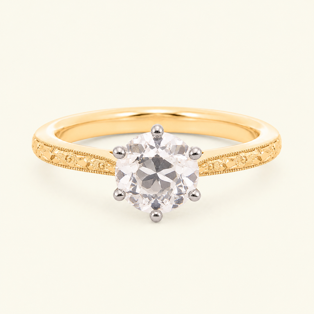The Orange Blossom Engagement Ring - 1.52 Carat Old European Cut Celeste Diamond®