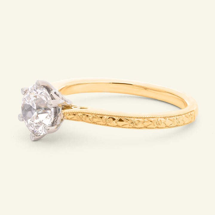 The Orange Blossom Engagement Ring - 1.05 Carat Old European Cut Celeste Diamond®