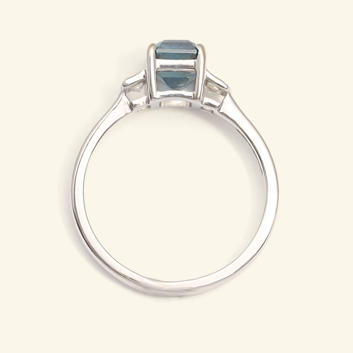 Contemporary 1.60 Carat Sapphire and Diamond Three Stone