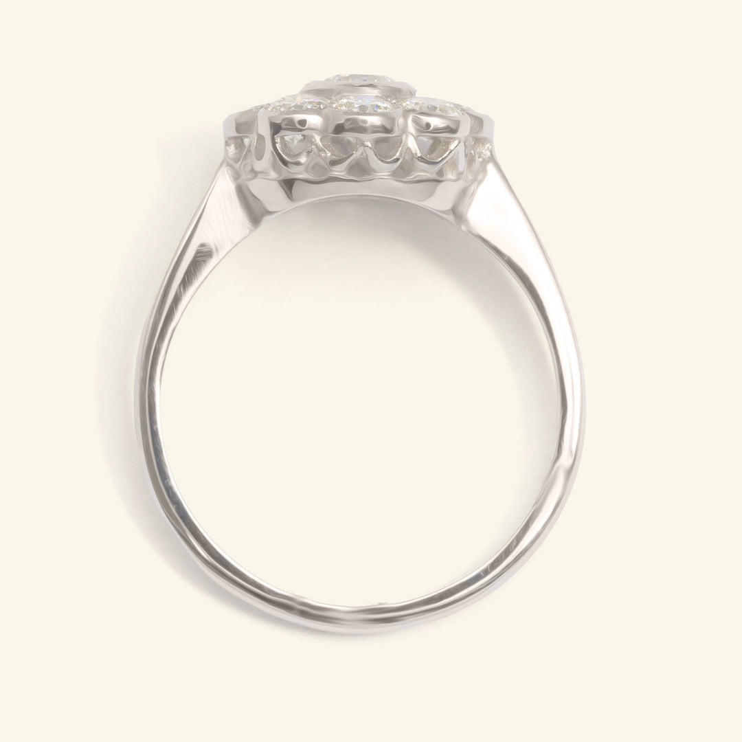 Edwardian Style 1.05 Carat Diamond Daisy Cluster