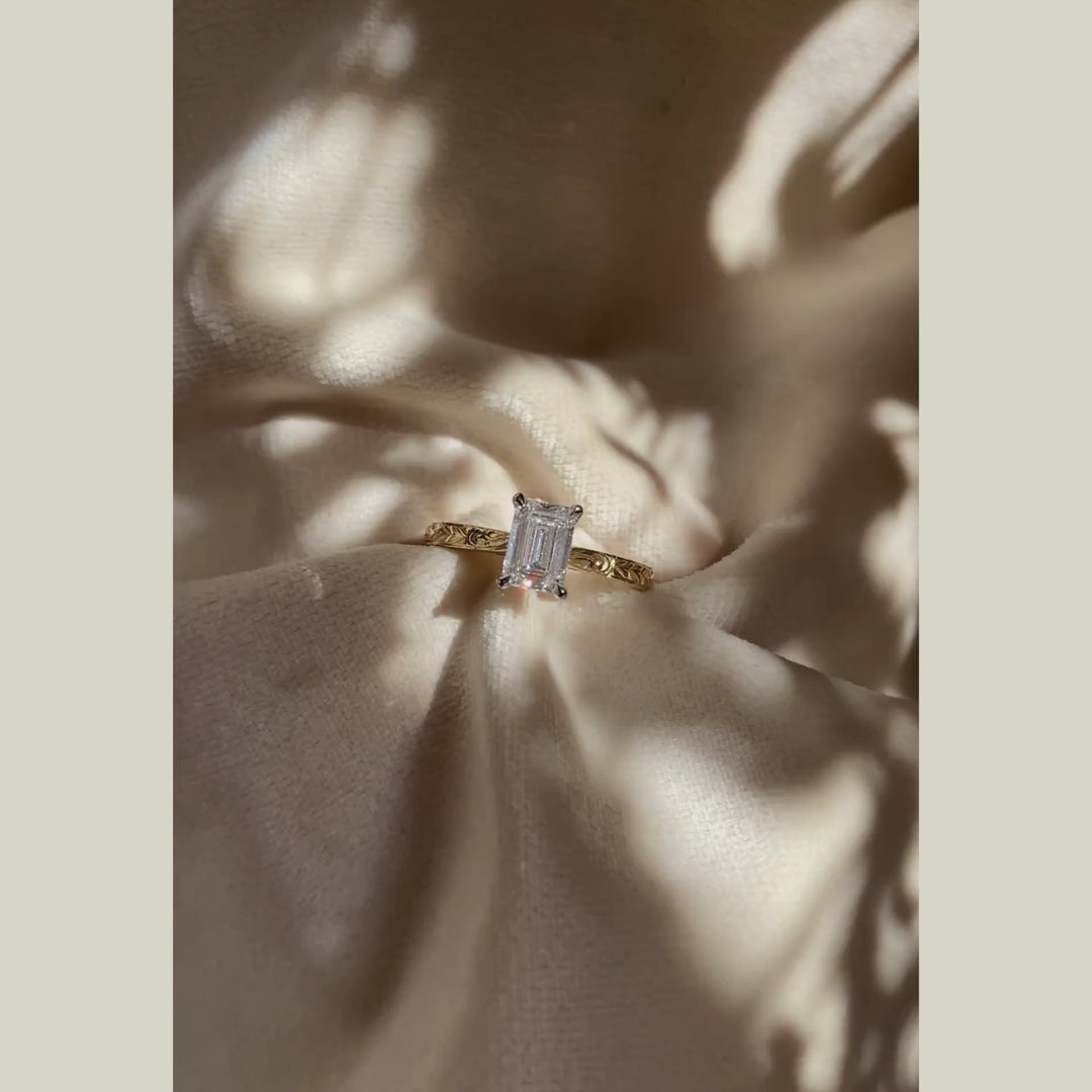 The Grace Engagement Ring - 1 Carat Emerald Cut Celeste Diamond®