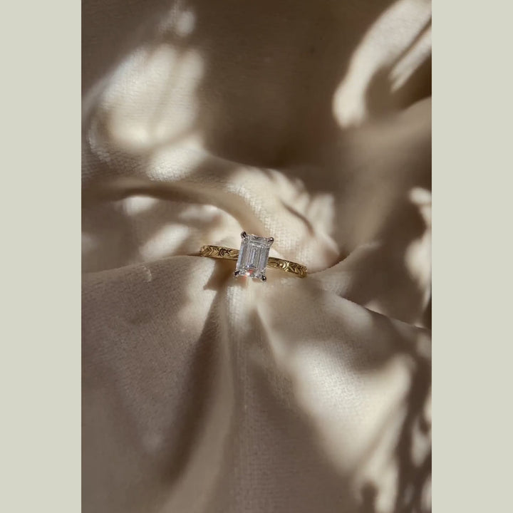 The Grace Engagement Ring - 1 Carat Emerald Cut Celeste Diamond®