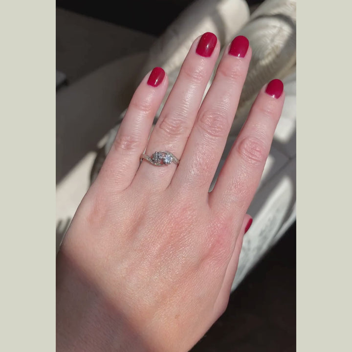 Art Deco 0.50 Carat Transitional Cut Diamond Toi et Moi Ring