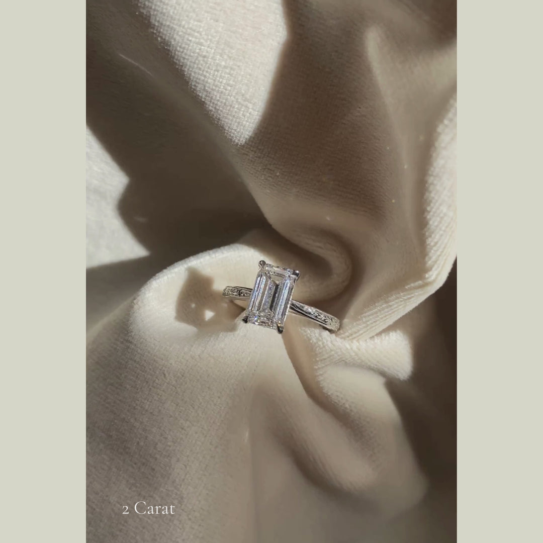 The Grace Engagement Ring - Emerald Cut Celeste Diamonds®
