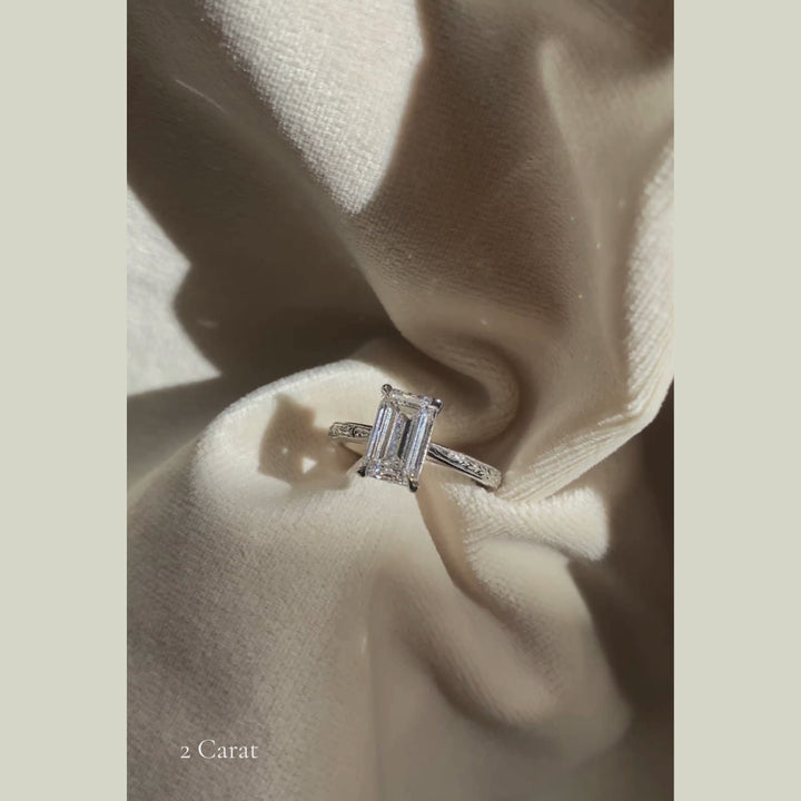 The Grace Engagement Ring - Emerald Cut Celeste Diamonds®