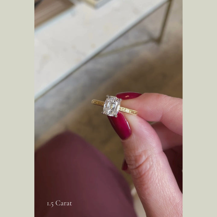 The Georgia x Orange Blossom Engagement Ring - Antique Cushion Cut Celeste Diamonds®