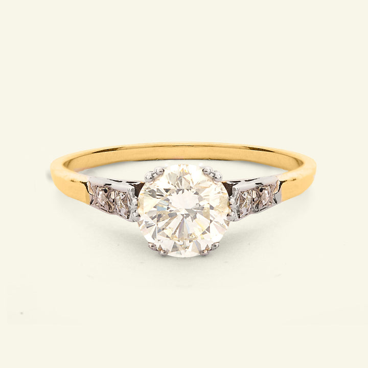 Vintage 1.38 Carat Brilliant Cut Diamond Solitaire
